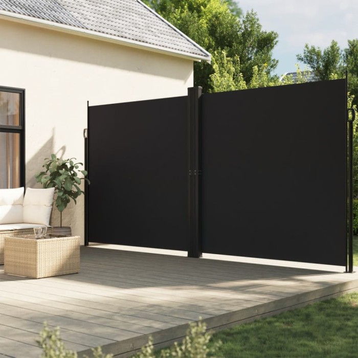 Copertina laterala retractabila, negru, 200x600 cm GartenMobel Dekor