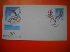 HOPCT PLIC FDC S NR 524 JOCURILE OLIMPICE DE IARNA SCHI/PATINAJ GRECIA 1991- -NECIRCULAT