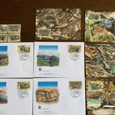 st. lucia - serie 4 timbre MNH, 4 FDC, 4 maxime, fauna wwf