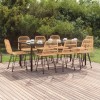 VidaXL Set mobilier de grădină, 9 piese, poliratan