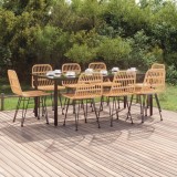 VidaXL Set mobilier de grădină, 9 piese, poliratan