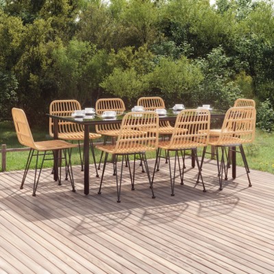 vidaXL Set mobilier de grădină, 9 piese, poliratan foto