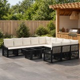Cumpara ieftin Set de canapele pentru gradina 12 buc. Negru si Alb crem