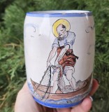 HALBA VECHE DIN CERAMICA, LUCRATA SI DECORATA MANUAL