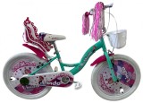 Bicicleta copii Belderia Linda, culoare turcoaz, roata 20 , cadru din otel