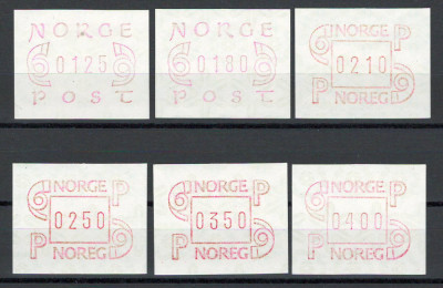 Norvegia 1980/86 MNH - Timbre automat, nestampilat foto