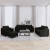 VidaXL Set de canapele cu perne, 4 piese, negru, textil