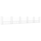Cumpara ieftin Cos gabion in forma de U cu 6 stalpi, 620x20x100 cm, fier