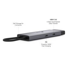 DOCKING STATION TP-Link, porturi USB: USB 3.0x2 + USB-C PDx1, USB-C x 1, 1 x HDMI, conectare prin USB Type-C, lungime cablu 10 cm, gri, &quot;UH5020C&quot; (tim