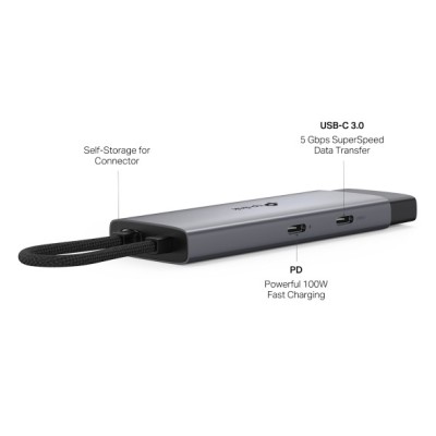 DOCKING STATION TP-Link, porturi USB: USB 3.0x2 + USB-C PDx1, USB-C x 1, 1 x HDMI, conectare prin USB Type-C, lungime cablu 10 cm, gri, &amp;quot;UH5020C&amp;quot; (tim foto