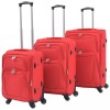 Set 3 Trolere vidaXL Material Textil Roșu, Roti 360°, Maner Telescopic, Durabile, Usoare, Dimensiuni L,M,S