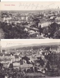 Cluj -Vedere generala- clasica, triptic, Circulata, Printata