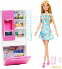 Barbie Set Mobilier Bucatarie Cu Papusa Blonda foto