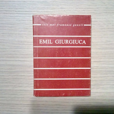 EMIL GIURGIUCA (dedicatie-autograf) - Poezii - 1968, 223 p. ; tiraj: 2140 ex.