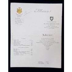 COLONIE SUISSE , RESTAURANTUL &#039; CHEZ BASILE &#039; , MENIUL UNUI DINEU , 31 DECEMBRIE 1928