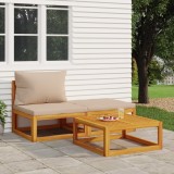 Gossi set mobilier de gradina cu perne, 3 piese, lemn masiv acacia