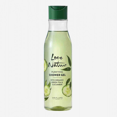 Gel de duş purificator cu ceai verde &amp;amp; castravete organic Love Nature (Oriflame) foto