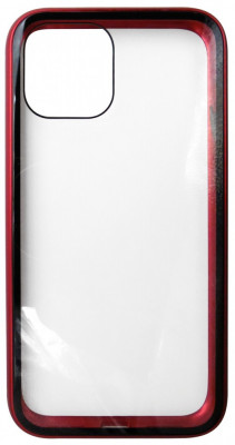 Husa Magneto rosie tip capac spate aluminiu cu magnet + spate sticla securizata pentru Apple iPhone 11 Pro foto