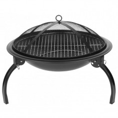 Gratar gradina, grill rotund, metal, 54x25 cm, Homefire BBQ foto