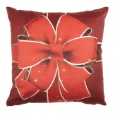 Cumpara ieftin Fata perna Craciun textil rosu argintiu 45x45 cm
