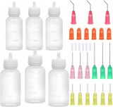 Set de 6 flacoane cu 12 capace si 15 ace dozatoare Kingozoyi, plastic/otel inoxidabil, multicolor