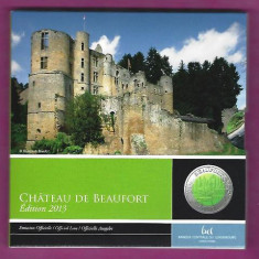 LUXEMBURG 2013 - 5 Euro “Castelul Beaufort”Ag. 925/Niobium -Proof/folder/16,6 gr