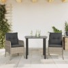 VidaXL Set mobilier de grădină cu perne, 3 piese,gri deschis,poliratan 3211997