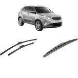 Cumpara ieftin Set 3 stergatoare SSANGYONG KORANDO (CK) din 2010-2015, pentru parbriz si luneta fata si spate auto, Bosch Twin-Aerotwin Retrofit, din cauciuc silicon