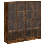 Cumpara ieftin Biblioteca cu usi stejar fumuriu 136x37x142 cm lemn compozit