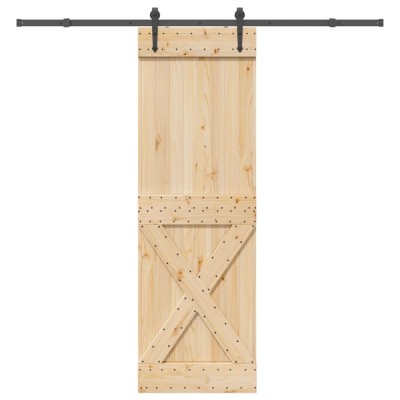 vidaXL Ușă glisantă cu set de feronerie 70x210 cm, lemn masiv de pin foto