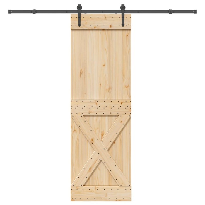 vidaXL Ușă glisantă cu set de feronerie 70x210 cm, lemn masiv de pin