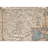 Harta Tara Romaneasca (Valahia), Moldova si Bulgaria, 1540, 50x70cm, reproducere