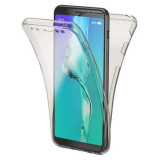 Husa Full TPU 360&deg; (fata + spate) pentru Samsung Galaxy A8 2018 Gri Transparent