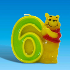 Lumanare aniversara Cifra 6 pentru tort cu Winnie the Pooh, Amscan 551080, 1 buc foto