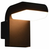 VidaXL Lampă de perete cu LED de exterior, negru, 9 W, oval