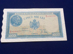 BANCNOTE ROMANIA - 5000 LEI 20 DECEMVRIE 1945 - SERIA 0596175 foto