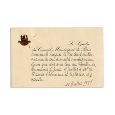 Administratorul Consiliului Municipal din Paris, confirmare la cina dată de regele Carol al II-lea, 12 iulie 1937