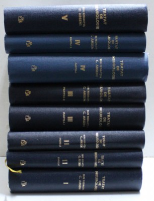 TRATAT DE NEUROLOGIE , VOLUMELE I - V ( SET DE 8 CARTI ) de C. ARSENI , 1979 *VOLUMUL III , PARTEA A II - A PREZINTA HALOURI DE APA foto