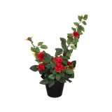 Ghiveci decorativ cu Trandafir artificial, 37 cm, ATU-082560, Oem