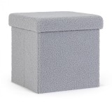 Cumpara ieftin Taburet textil gri Joris 38x38x38 cm