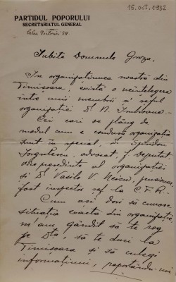 AUTOGRAF AVERESCU: Scrisoare autografă semnată din anul 1932 foto