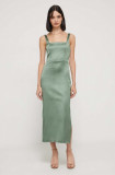 Abercrombie &amp; Fitch rochie culoarea verde, midi, mulata