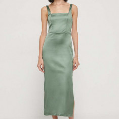 Abercrombie & Fitch rochie culoarea verde, midi, mulata