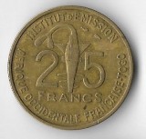 Moneda 25 francs 1957 - Togo, Africa, Bronz
