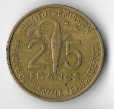 Moneda 25 francs 1957 - Togo
