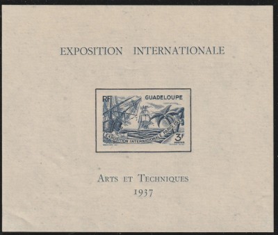 Guadeloupe Colonii franceze 1937 - Omnibuse , Expozitia Mondiala Paris , colita nedantelata , MNH , Mi.143 foto