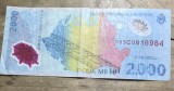 BNKRO05 Bancnota polimer 2000 lei 1999 Eclipsa totala de soare 11 august prima bancnota plastic BNR colectie