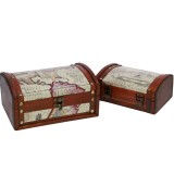 Cufar mare din lemn retro print pentru roci minerale bijuterii bratari pietre