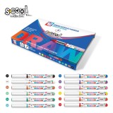 Markere cu vopsea acrilica, varf tip pensula, 12 buc/set - S-COOL, S-COOL / OFFISHOP