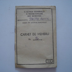Carnet de membru Uniunea Generala a Sindicatelor din Romania, 1985